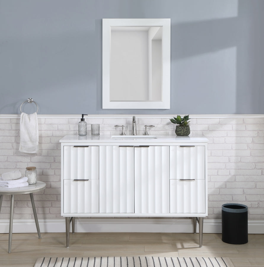 Modernist White 48" Bathroom Vanity from Meridian - Luna Furniture