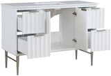 Modernist White 48" Bathroom Vanity from Meridian - Luna Furniture