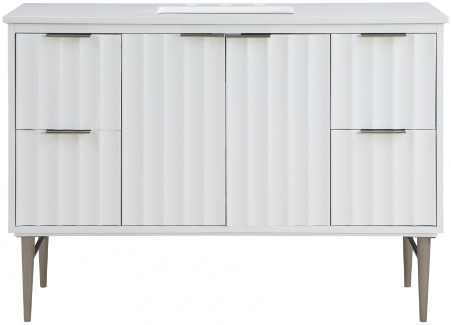 Modernist White 48" Bathroom Vanity from Meridian - Luna Furniture