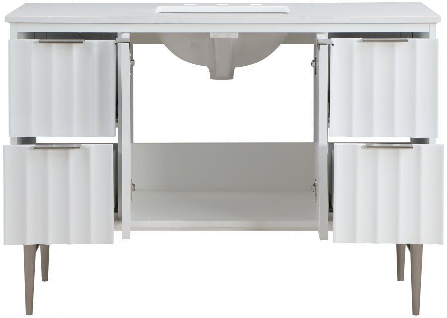 Modernist White 48" Bathroom Vanity from Meridian - Luna Furniture