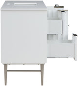 Modernist White 48" Bathroom Vanity from Meridian - Luna Furniture