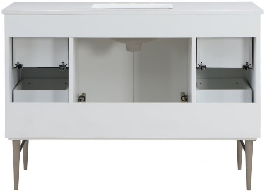 Modernist White 48" Bathroom Vanity from Meridian - Luna Furniture