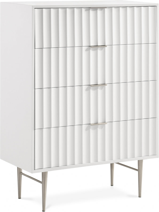 Modernist White Chest from Meridian - Luna Furniture