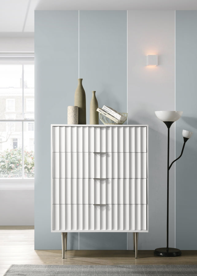 Modernist White Chest from Meridian - Luna Furniture