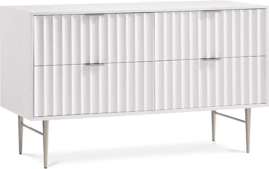 Modernist White Dresser from Meridian - Luna Furniture