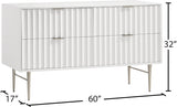 Modernist White Dresser from Meridian - Luna Furniture