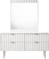 Modernist White Dresser from Meridian - Luna Furniture