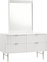 Modernist White Dresser from Meridian - Luna Furniture