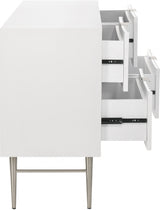 Modernist White Dresser from Meridian - Luna Furniture