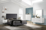 Modernist White Mirror from Meridian - Luna Furniture