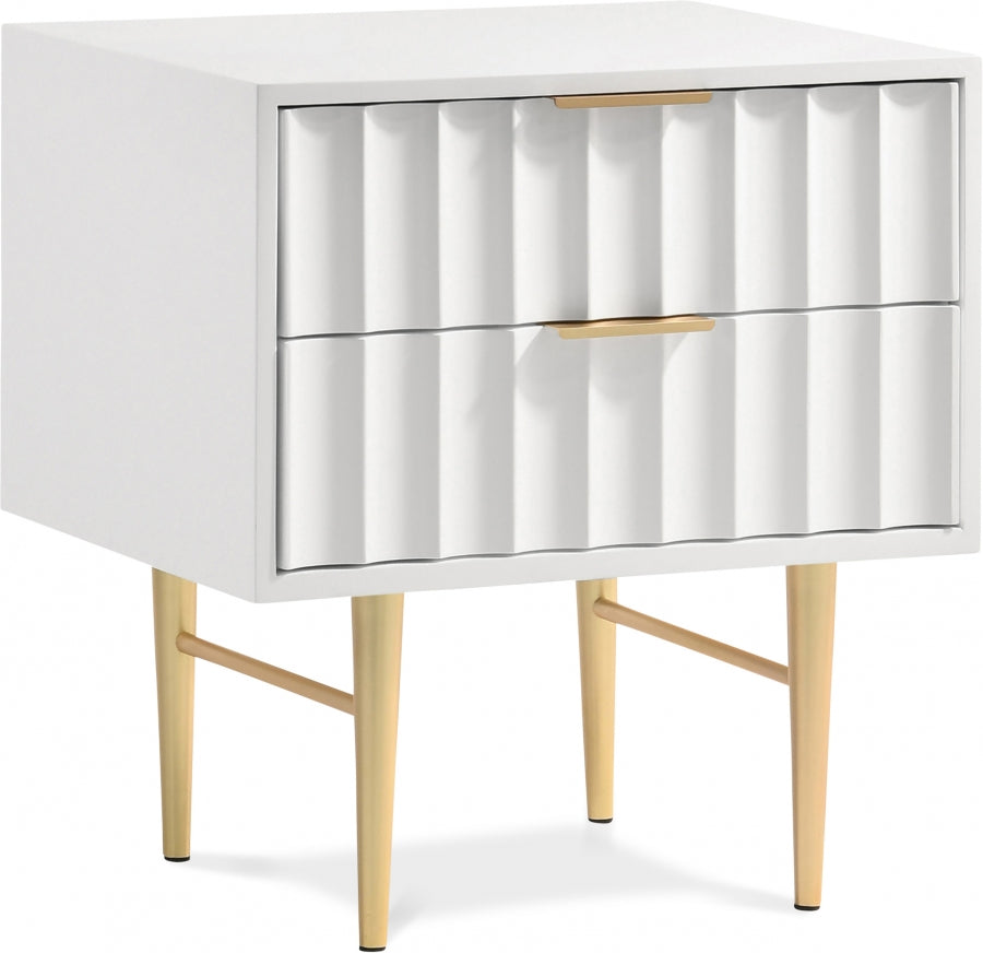 Modernist White Nightstand from Meridian - Luna Furniture