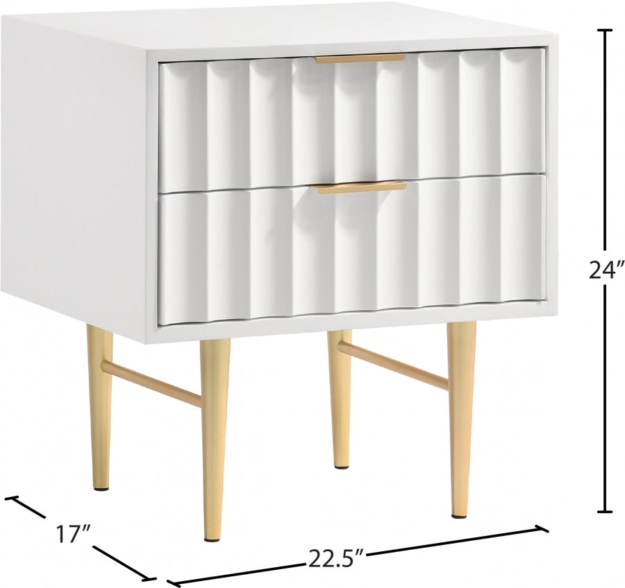 Modernist White Nightstand from Meridian - Luna Furniture