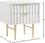 Modernist White Nightstand from Meridian - Luna Furniture