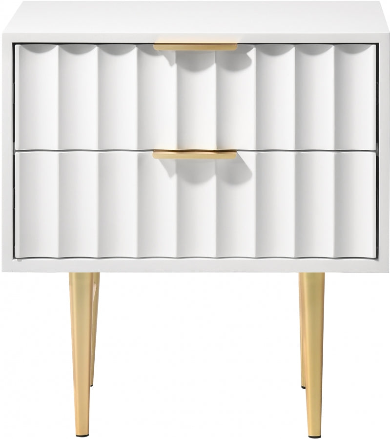 Modernist White Nightstand from Meridian - Luna Furniture