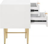 Modernist White Nightstand from Meridian - Luna Furniture