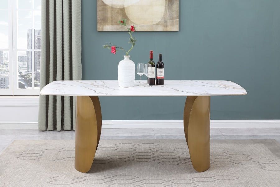 White Niya Dining Table from Meridian - Luna Furniture