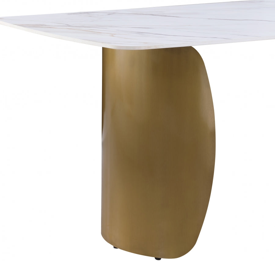 White Niya Dining Table from Meridian - Luna Furniture