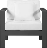 Nizuc White Outdoor Patio Aluminum Modular Arm Chair from Meridian - Luna Furniture