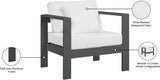 Nizuc White Outdoor Patio Aluminum Modular Arm Chair from Meridian - Luna Furniture