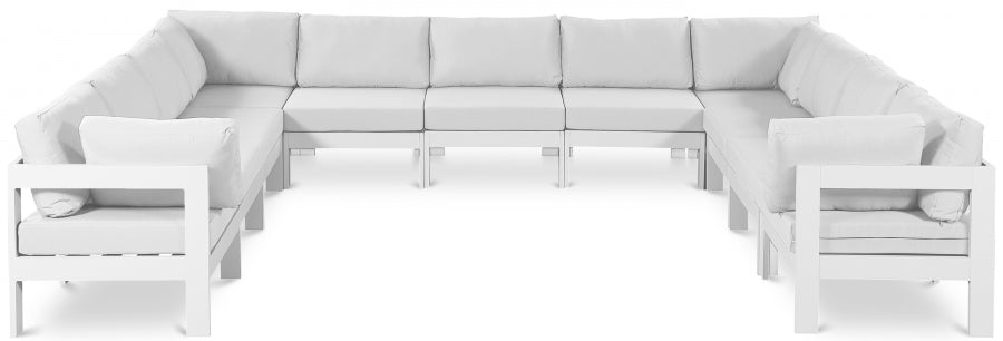 Nizuc White Outdoor Patio Aluminum Modular Sectional from Meridian - Luna Furniture