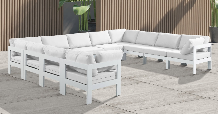 Nizuc White Outdoor Patio Aluminum Modular Sectional from Meridian - Luna Furniture