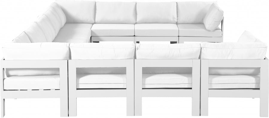 Nizuc White Outdoor Patio Aluminum Modular Sectional from Meridian - Luna Furniture