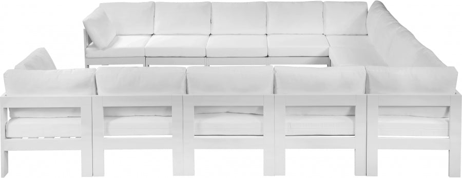 Nizuc White Outdoor Patio Aluminum Modular Sectional from Meridian - Luna Furniture