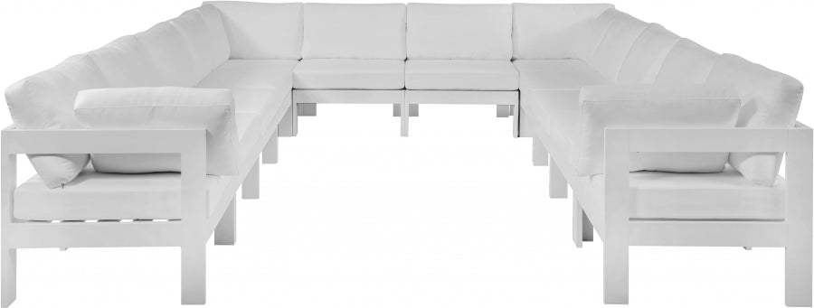 Nizuc White Outdoor Patio Aluminum Modular Sectional from Meridian - Luna Furniture