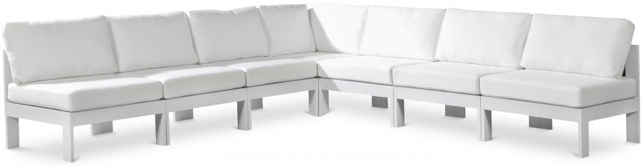 Nizuc White Outdoor Patio Aluminum Modular Sectional from Meridian - Luna Furniture