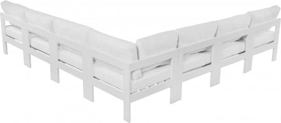 Nizuc White Outdoor Patio Aluminum Modular Sectional from Meridian - Luna Furniture