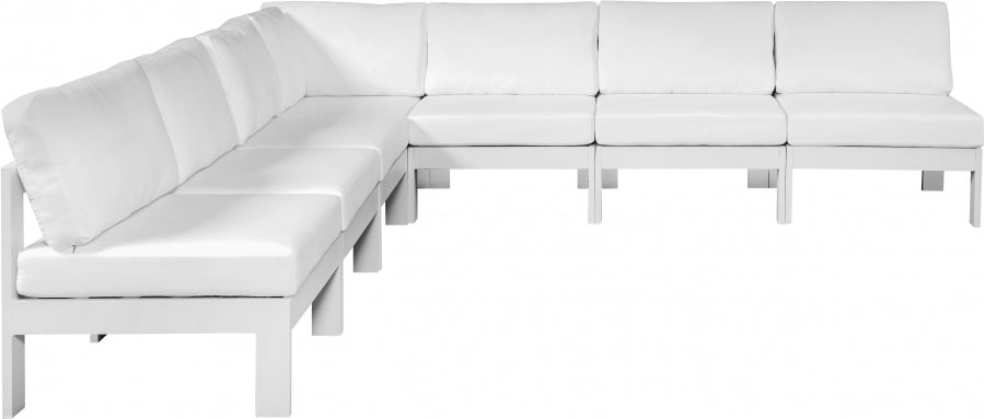 Nizuc White Outdoor Patio Aluminum Modular Sectional from Meridian - Luna Furniture