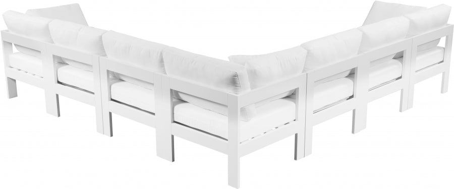 Nizuc White Outdoor Patio Aluminum Modular Sectional from Meridian - Luna Furniture