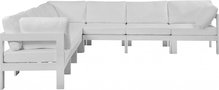 Nizuc White Outdoor Patio Aluminum Modular Sectional from Meridian - Luna Furniture