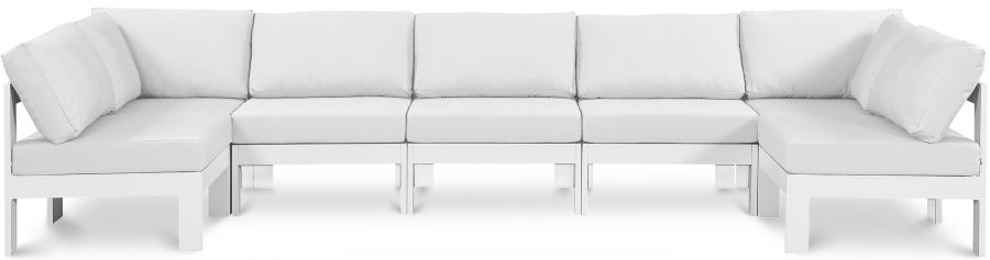 Nizuc White Outdoor Patio Aluminum Modular Sectional from Meridian - Luna Furniture