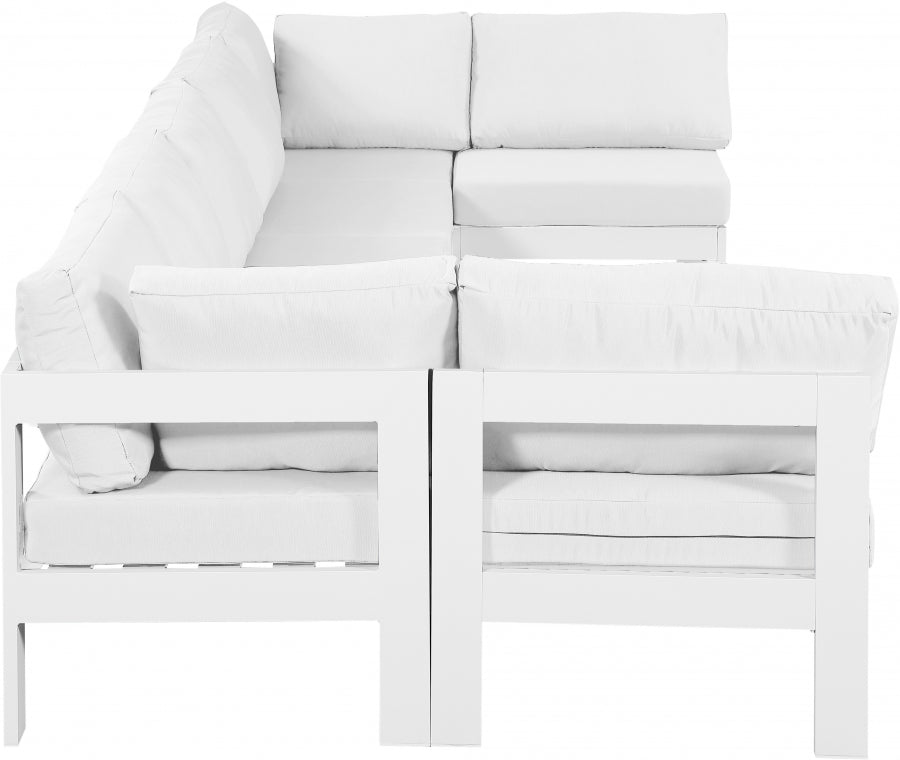 Nizuc White Outdoor Patio Aluminum Modular Sectional from Meridian - Luna Furniture