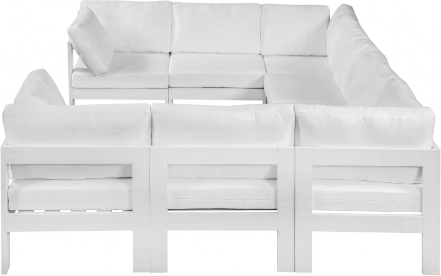 Nizuc White Outdoor Patio Aluminum Modular Sectional from Meridian - Luna Furniture