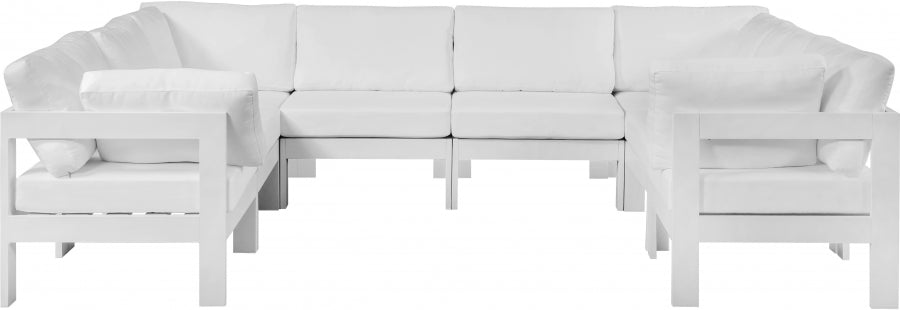 Nizuc White Outdoor Patio Aluminum Modular Sectional from Meridian - Luna Furniture