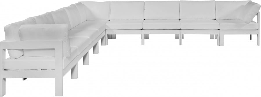 Nizuc White Outdoor Patio Aluminum Modular Sectional from Meridian - Luna Furniture