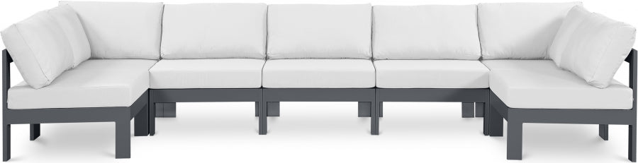 Nizuc White Outdoor Patio Aluminum Modular Sectional from Meridian - Luna Furniture