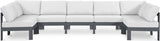 Nizuc White Outdoor Patio Aluminum Modular Sectional from Meridian - Luna Furniture