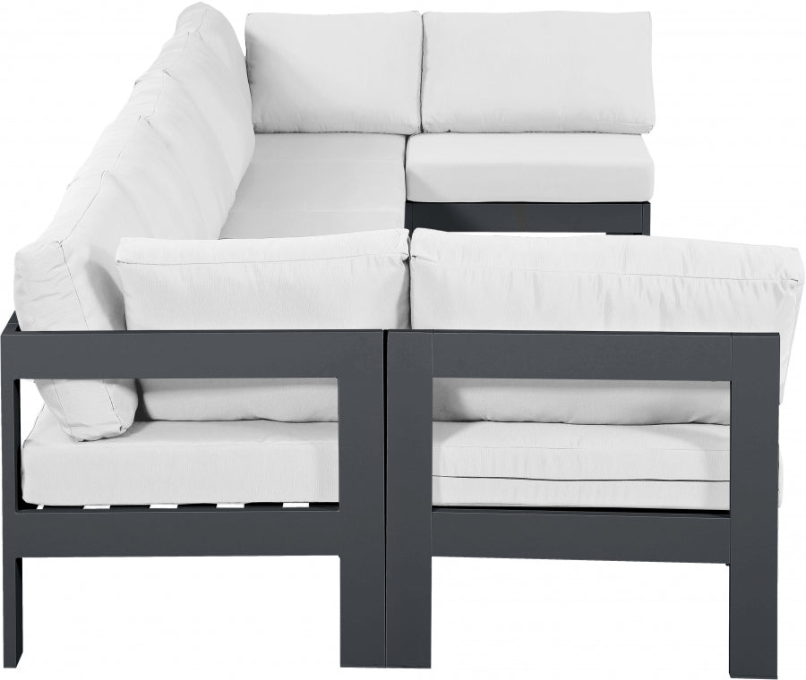 Nizuc White Outdoor Patio Aluminum Modular Sectional from Meridian - Luna Furniture