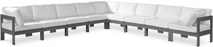 Nizuc White Outdoor Patio Aluminum Modular Sectional from Meridian - Luna Furniture