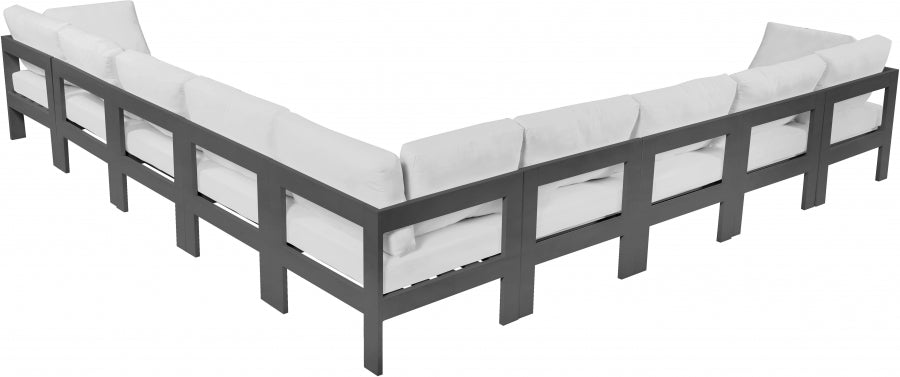 Nizuc White Outdoor Patio Aluminum Modular Sectional from Meridian - Luna Furniture