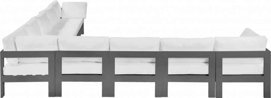 Nizuc White Outdoor Patio Aluminum Modular Sectional from Meridian - Luna Furniture