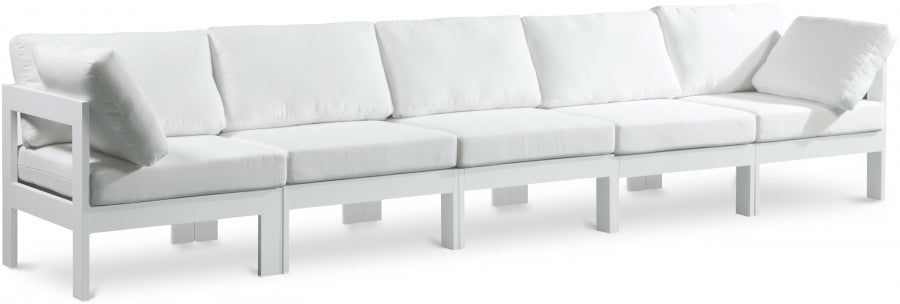 Nizuc White Outdoor Patio Aluminum Modular Sofa from Meridian - Luna Furniture