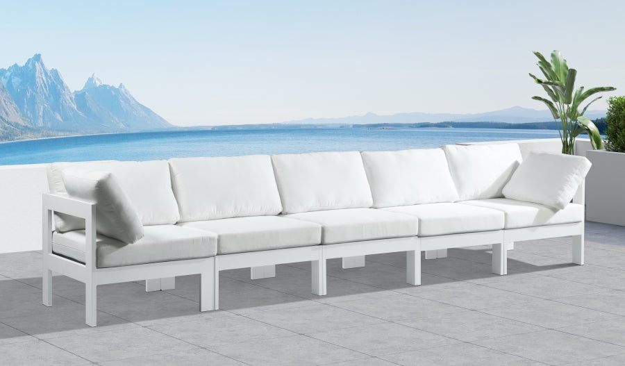 Nizuc White Outdoor Patio Aluminum Modular Sofa from Meridian - Luna Furniture