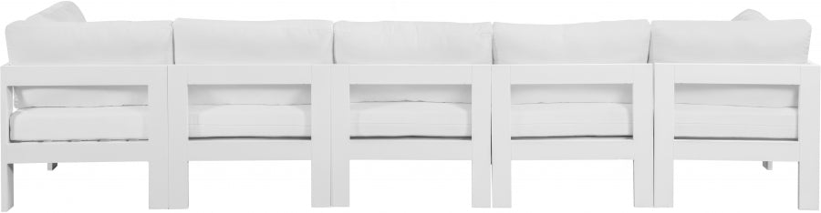 Nizuc White Outdoor Patio Aluminum Modular Sofa from Meridian - Luna Furniture