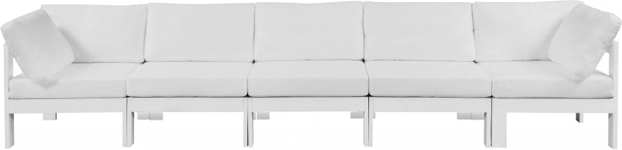 Nizuc White Outdoor Patio Aluminum Modular Sofa from Meridian - Luna Furniture