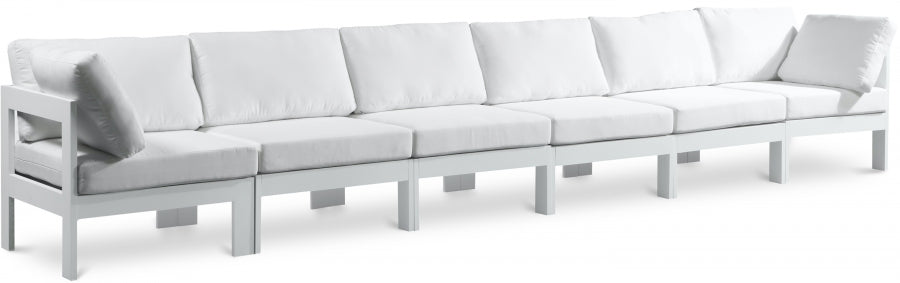 Nizuc White Outdoor Patio Aluminum Modular Sofa from Meridian - Luna Furniture