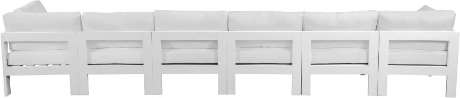 Nizuc White Outdoor Patio Aluminum Modular Sofa from Meridian - Luna Furniture